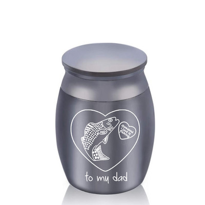 Izvrsna urna za uspomene za tatu Pepeo-Urne za kremiranje ribe za pepeo-Urne od aluminijske legure za pogreb u spomen na mog tatu