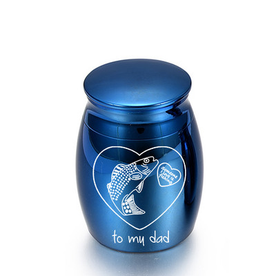 Izvrsna urna za uspomene za tatu Pepeo-Urne za kremiranje ribe za pepeo-Urne od aluminijske legure za pogreb u spomen na mog tatu