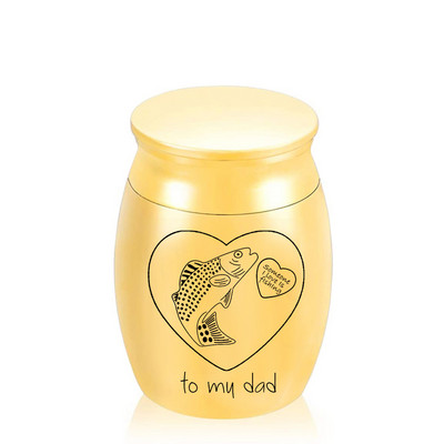 Izvrsna urna za uspomene za tatu Pepeo-Urne za kremiranje ribe za pepeo-Urne od aluminijske legure za pogreb u spomen na mog tatu