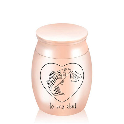 Izvrsna urna za uspomene za tatu Pepeo-Urne za kremiranje ribe za pepeo-Urne od aluminijske legure za pogreb u spomen na mog tatu