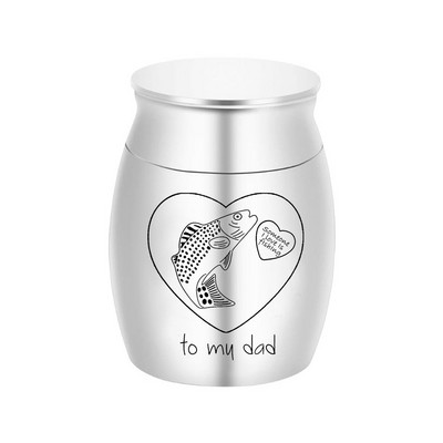Izvrsna urna za uspomene za tatu Pepeo-Urne za kremiranje ribe za pepeo-Urne od aluminijske legure za pogreb u spomen na mog tatu