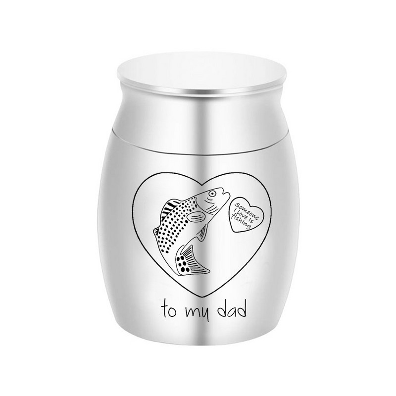 Izvrsna urna za uspomene za tatu Pepeo-Urne za kremiranje ribe za pepeo-Urne od aluminijske legure za pogreb u spomen na mog tatu