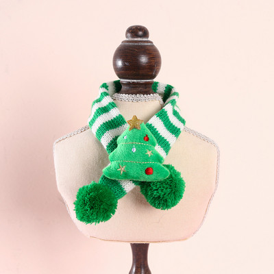 Jauki Ziemassvētku vecīša mājdzīvnieku Ziemassvētku kostīmu aksesuāri Svītraina adīta Ziemassvētku eglītes šalle kucēnam, regulējama vilnas kaķa šalle, silti kakla apģērbi