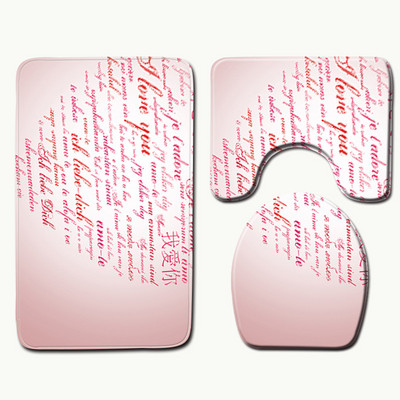 Zeegle sirds raksts, apdrukāts mikrošķiedras paklājs tualetes paklājiņš 3gab komplekts veļas mašīnas paklājiņš dušas paklājs vannas istabas paklāji un paklāji