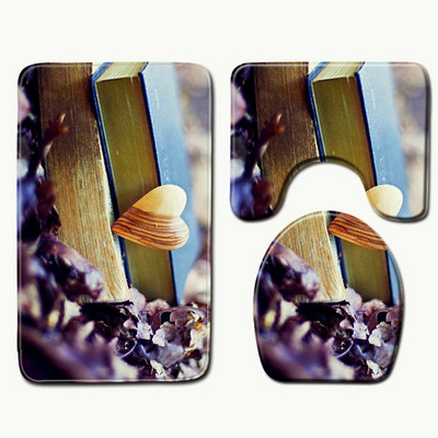 Zeegle sirds raksts, apdrukāts mikrošķiedras paklājs tualetes paklājiņš 3gab komplekts veļas mašīnas paklājiņš dušas paklājs vannas istabas paklāji un paklāji