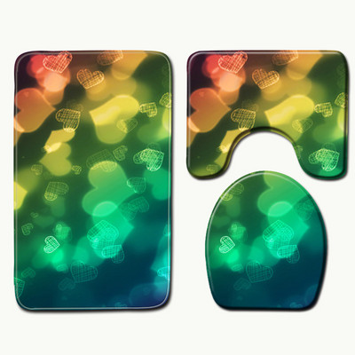 Zeegle sirds raksts, apdrukāts mikrošķiedras paklājs tualetes paklājiņš 3gab komplekts veļas mašīnas paklājiņš dušas paklājs vannas istabas paklāji un paklāji