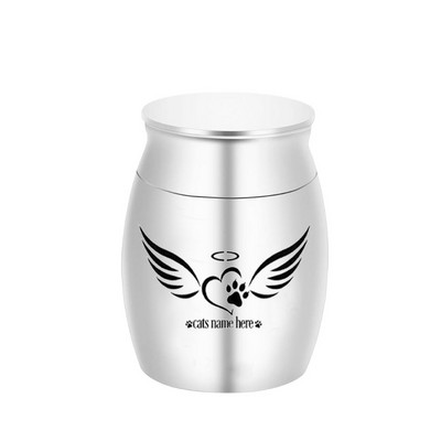 30x40MM anđeoska krila kućni ljubimac mačka šapa urna za kremiranje posuda za pepeo od aluminijske legure mini urna uspomena