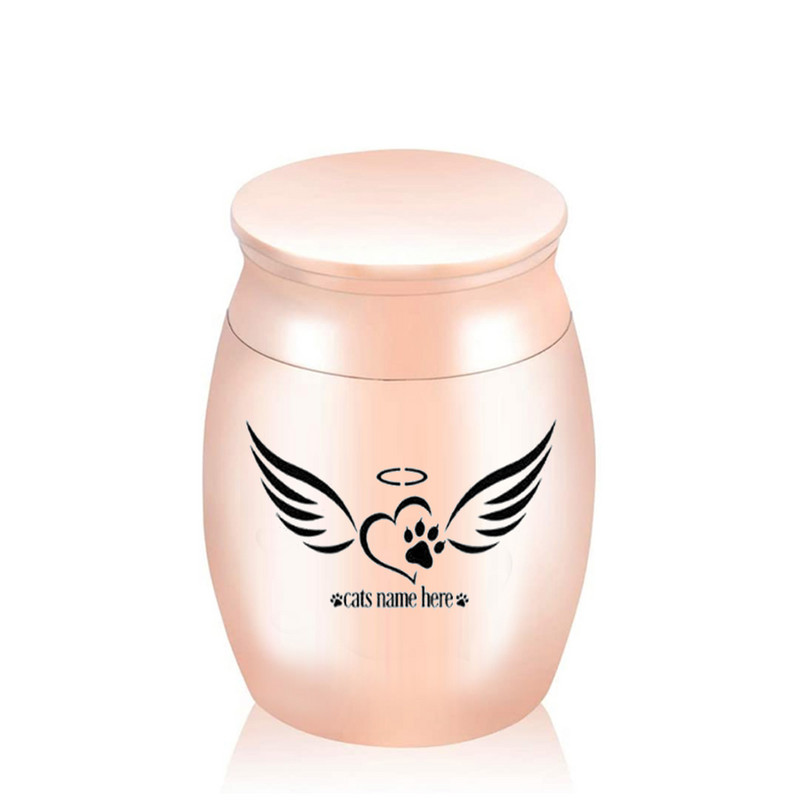 30x40MM anđeoska krila kućni ljubimac mačka šapa urna za kremiranje posuda za pepeo od aluminijske legure mini urna uspomena