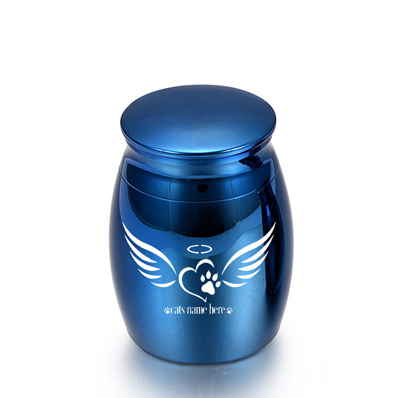 30x40MM anđeoska krila kućni ljubimac mačka šapa urna za kremiranje posuda za pepeo od aluminijske legure mini urna uspomena