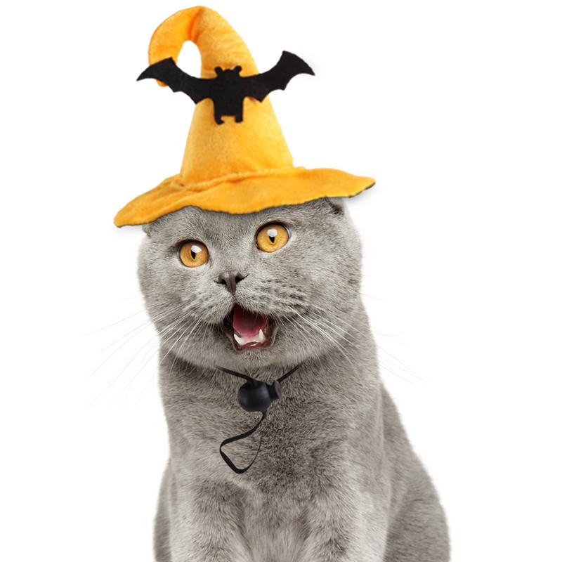 Mājdzīvnieku galvassegas Suņu kaķu raganu cepure Bandana Kospleja rekvizīti Jauki Helovīna sikspārņi, kostīmi, tērpi, tērpi, spārni, kaķu kostīmi, foto rekvizīti