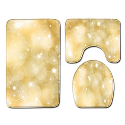 Zeegle Set prostirki za kupaonicu Flanelska protuklizna prostirka za tuširanje Navlaka za WC sjedalo Kupaonski ukras Podna prostirka Tepih za upijanje vode