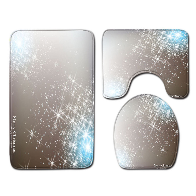 Zeegle Set prostirki za kupaonicu Flanelska protuklizna prostirka za tuširanje Navlaka za WC sjedalo Kupaonski ukras Podna prostirka Tepih za upijanje vode