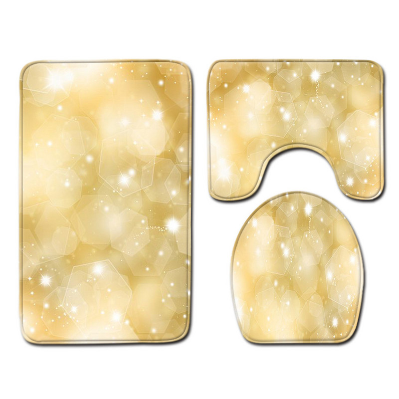 Zeegle Set prostirki za kupaonicu Flanelska protuklizna prostirka za tuširanje Navlaka za WC sjedalo Kupaonski ukras Podna prostirka Tepih za upijanje vode