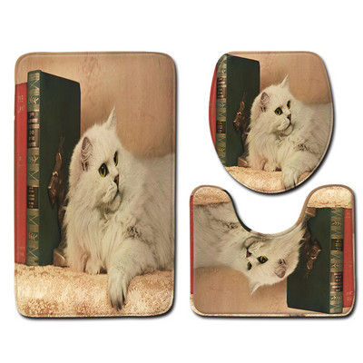 Moderne 3D ispisane kupaonske prostirke i prostirke Zelena prostirka za kupaonicu Neklizajuća prostirka za kupaonicu Otirač za perilicu rublja WC tepih Tepih za tuširanje 3 kom.