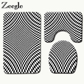 Zeegle geometrijske prostirke za kupaonicu Set kupaonskih tepiha Protuklizne WC prostirke Tepih za tuš kabinu Poklopac poklopca WC-a Tepisi za kupaonicu