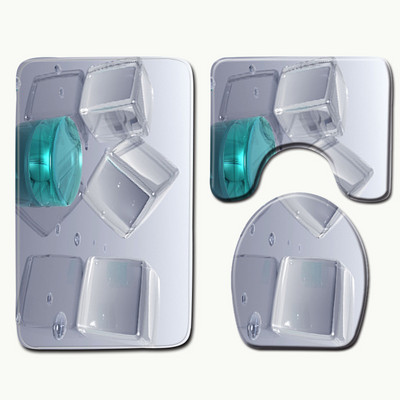 Zeegle geometrijske prostirke za kupaonicu Set kupaonskih tepiha Protuklizne WC prostirke Tepih za tuš kabinu Poklopac poklopca WC-a Tepisi za kupaonicu