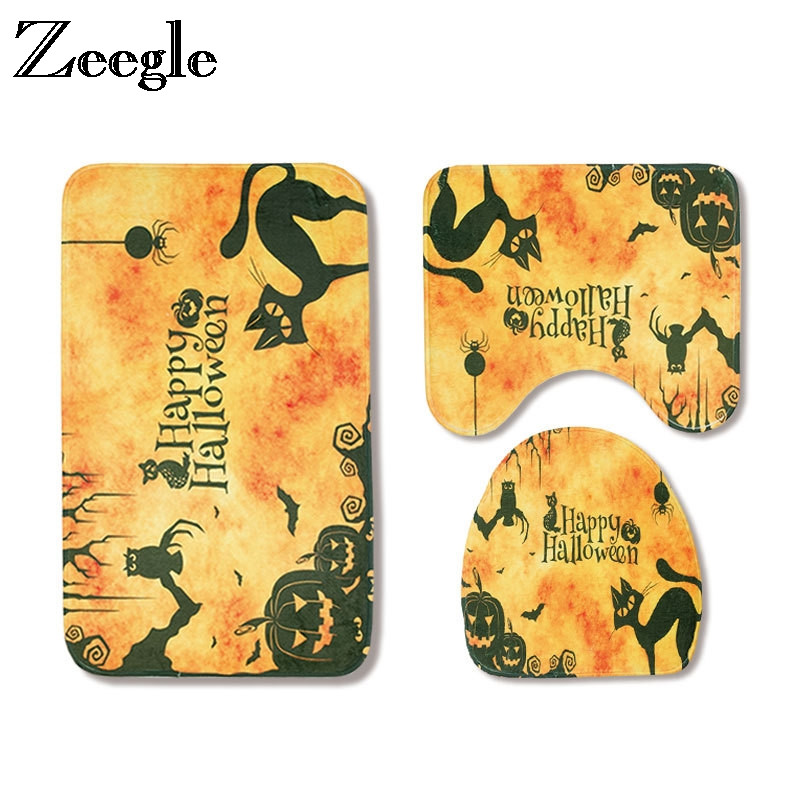 Zeegle prostirka za kupaonicu Kupaonski tepih s printom Halloween Prostirka za noge Upijajuća kupaonska prostirka Prostirke za tuš Neklizajuća kupaonska prostirka WC prostirke