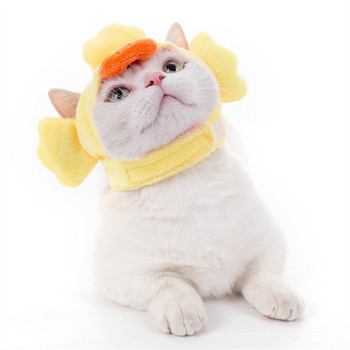 Нова забавна шапка за домашни любимци Костюм с шапка за котка Топла заешка шапка Новогодишно парти Коледни аксесоари за косплей Котешки принадлежности