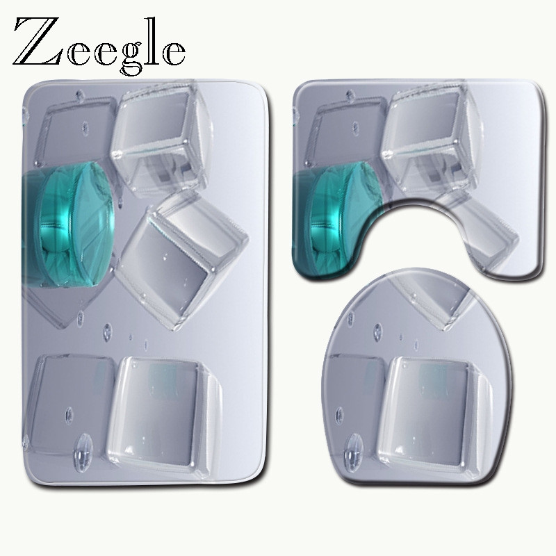 Zeegle vannas paklājiņš tualetes sēdekļa pārvalks Paklājs vannas istabai Paklājs Dušas paklājiņš mājas dekorēšanai Virtuves sega Vannas istabas paklāji un paklāji