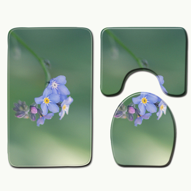 Zeegle prostirke s cvjetnim uzorkom za kupaonicu Upijajuće 3 komada WC prostirke Kupaonske prostirke Neklizajuće kupaonske prostirke Komplet tepiha za kupaonicu Podloge za tuširanje