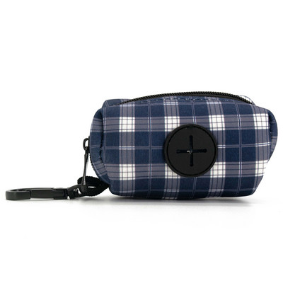 Collarlogo koera kakakoti jaoturi hoidja jalutusrihma kinnitus Protable Grid Print Lemmikloomajäätmete kakakoti jaotur õues viibimiseks