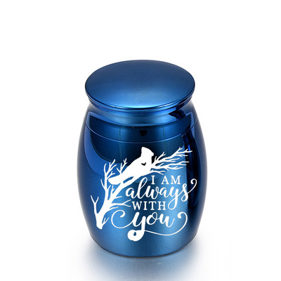 Urna za kremiranje u obliku male ptice u obliku srca za uspomenu na pepeo mali držač za pepeo s baršunastom vrećicom za poklon - uvijek sam s tobom