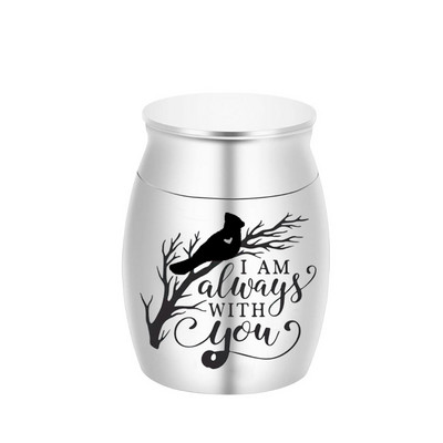 Urna za kremiranje u obliku male ptice u obliku srca za uspomenu na pepeo mali držač za pepeo s baršunastom vrećicom za poklon - uvijek sam s tobom