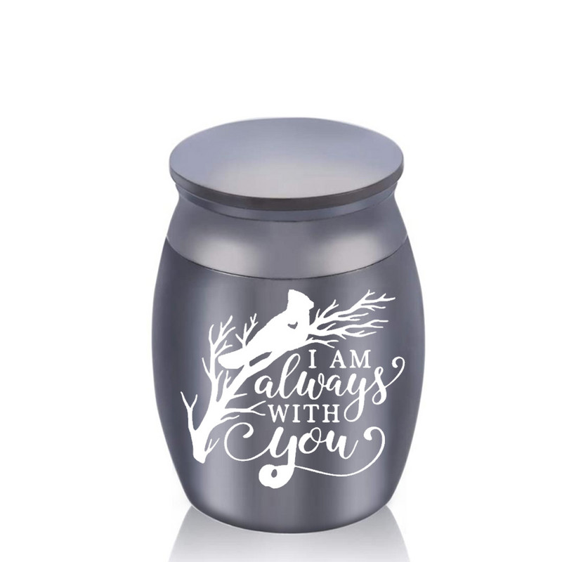 Urna za kremiranje u obliku male ptice u obliku srca za uspomenu na pepeo mali držač za pepeo s baršunastom vrećicom za poklon - uvijek sam s tobom