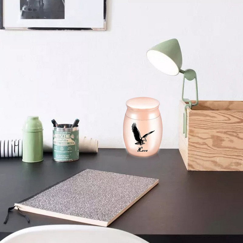 Metalni kovčezi od ružičastog zlata Urne za uspomenu na kućne ljubimce Držač za uspomenu na ptičji pepeo Urna za kremaciju za pepeo Urna za kućne ljubimce za graviranje