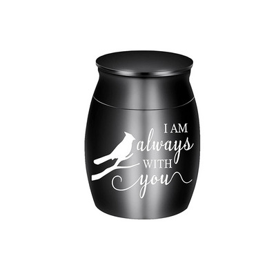 Mazas urnas cilvēku pelniem, nerūsējošais tērauds, 1,57 collu mini kremācijas urnas pelniem, piemiņas pelnu turētājs — es vienmēr esmu ar jums