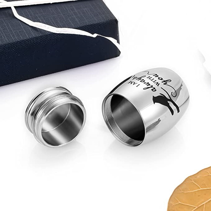 Mazas urnas cilvēku pelniem, nerūsējošais tērauds, 1,57 collu mini kremācijas urnas pelniem, piemiņas pelnu turētājs — es vienmēr esmu ar jums