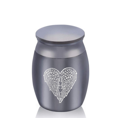 Šarm od nehrđajućeg čelika u 5 boja s krilima anđela Mala urna s pepelom Brtva s navojnim čepom koja se može otvoriti Kutija za pepeo 30x40 mm