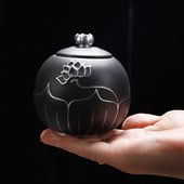 Crne urne za kućne ljubimce za keramiku Pepeo Zapečaćena Kremacija Pogreb Uspomena na čovjeka Prikladni kućni kamini Pogrebna urna od pepela