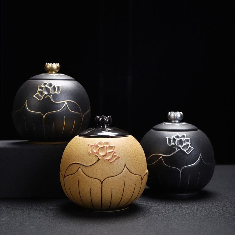 Crne urne za kućne ljubimce za keramiku Pepeo Zapečaćena Kremacija Pogreb Uspomena na čovjeka Prikladni kućni kamini Pogrebna urna od pepela
