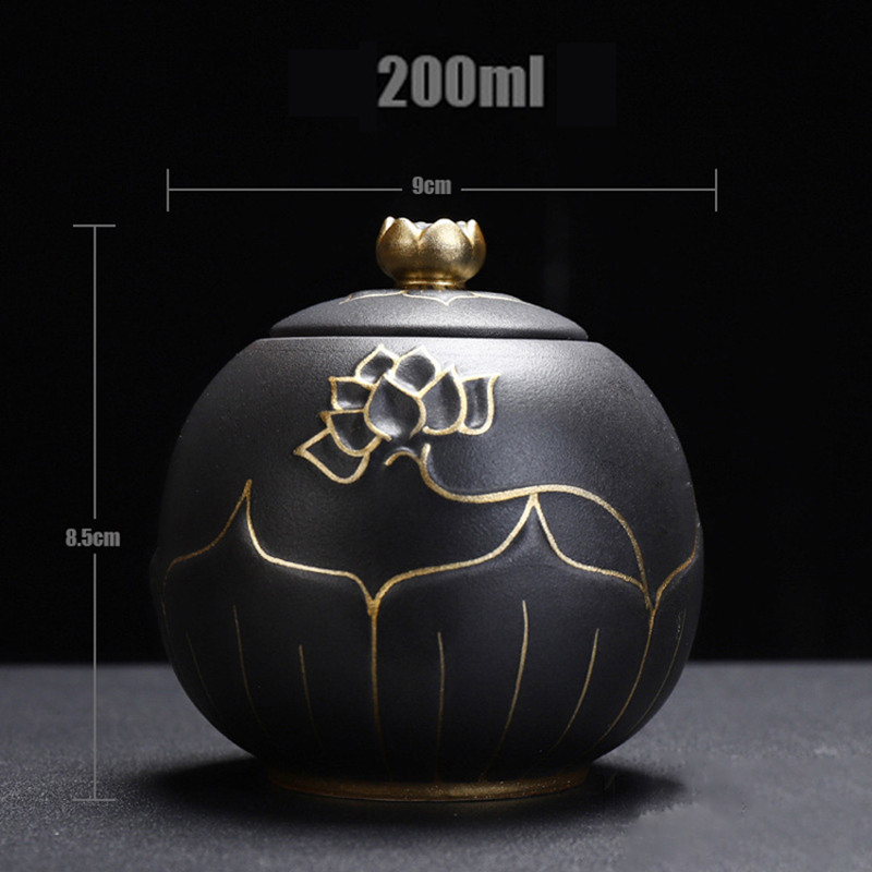Crne urne za kućne ljubimce za keramiku Pepeo Zapečaćena Kremacija Pogreb Uspomena na čovjeka Prikladni kućni kamini Pogrebna urna od pepela