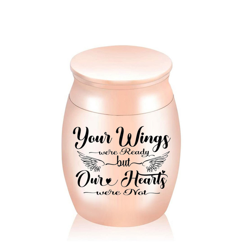 Kremācijas rotaslietas urna eņģeļa spārni kremācijas pelni urna alumīnija sakausējuma pelnu burka piemiņa cilvēka vai mājdzīvnieka piemiņai
