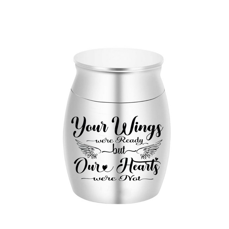 Kremācijas rotaslietas urna eņģeļa spārni kremācijas pelni urna alumīnija sakausējuma pelnu burka piemiņa cilvēka vai mājdzīvnieka piemiņai
