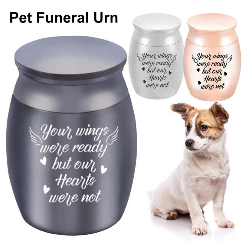 Mini metalna urna za pepeo za kućne ljubimce od 4 cm x 3 cm, kompaktna ukrasna urna za kućne ljubimce, lagana, glatka, lijes s pepelom za kućne ljubimce Potrepštine za kućne ljubimce