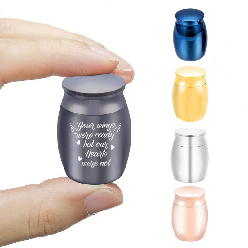 Mini metalna urna za pepeo za kućne ljubimce od 4 cm x 3 cm, kompaktna ukrasna urna za kućne ljubimce, lagana, glatka, lijes s pepelom za kućne ljubimce Potrepštine za kućne ljubimce