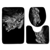 Moderni set kupaonskih prostirača s motivom lavova Neklizajuća navlaka za tepih Navlaka za WC sjedalo Podna prostirka Kupaonski ukras Tapis De Bain