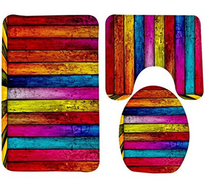 Uzorak zrna drva Kupaonski dekor WC Trodijelni set protukliznih prostirki za kupaonicu Setovi kupaonskih proizvoda kupaonski tepih kupaonski tepih