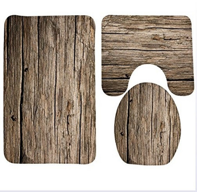 Uzorak zrna drva Kupaonski dekor WC Trodijelni set protukliznih prostirki za kupaonicu Setovi kupaonskih proizvoda kupaonski tepih kupaonski tepih