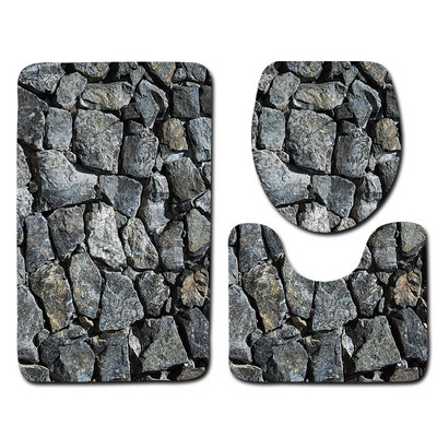 Uzorak zrna drva Kupaonski dekor WC Trodijelni set protukliznih prostirki za kupaonicu Setovi kupaonskih proizvoda kupaonski tepih kupaonski tepih