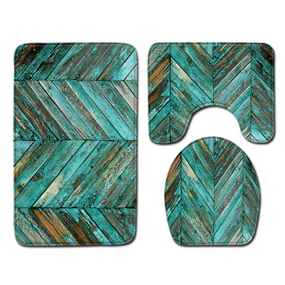 Uzorak zrna drva Kupaonski dekor WC Trodijelni set protukliznih prostirki za kupaonicu Setovi kupaonskih proizvoda kupaonski tepih kupaonski tepih