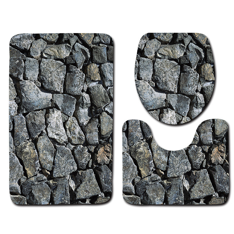 Uzorak zrna drva Kupaonski dekor WC Trodijelni set protukliznih prostirki za kupaonicu Setovi kupaonskih proizvoda kupaonski tepih kupaonski tepih