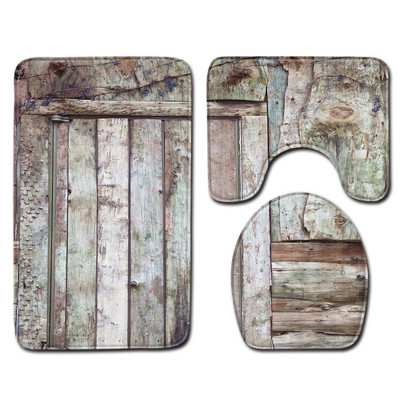 Zeegle 3kom prostirke za WC Kupaonski tepih Drvena podloga za kupaonicu Neklizajuća kupaonska prostirka Kupaonska prostirka WC set Pokrivač Podne prostirke