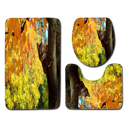 Vannas istabas vannas paklājs kaķu apdrukai