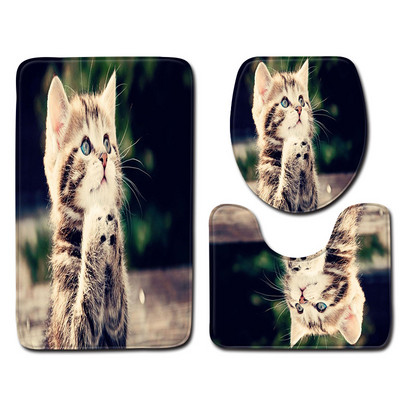 Vannas istabas vannas paklājs kaķu apdrukai