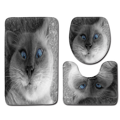 Vannas istabas vannas paklājs kaķu apdrukai