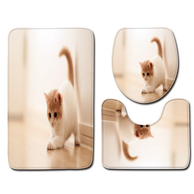 Vannas istabas vannas paklājs kaķu apdrukai